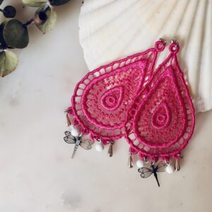 Boucles d'oreilles roses fuchsia